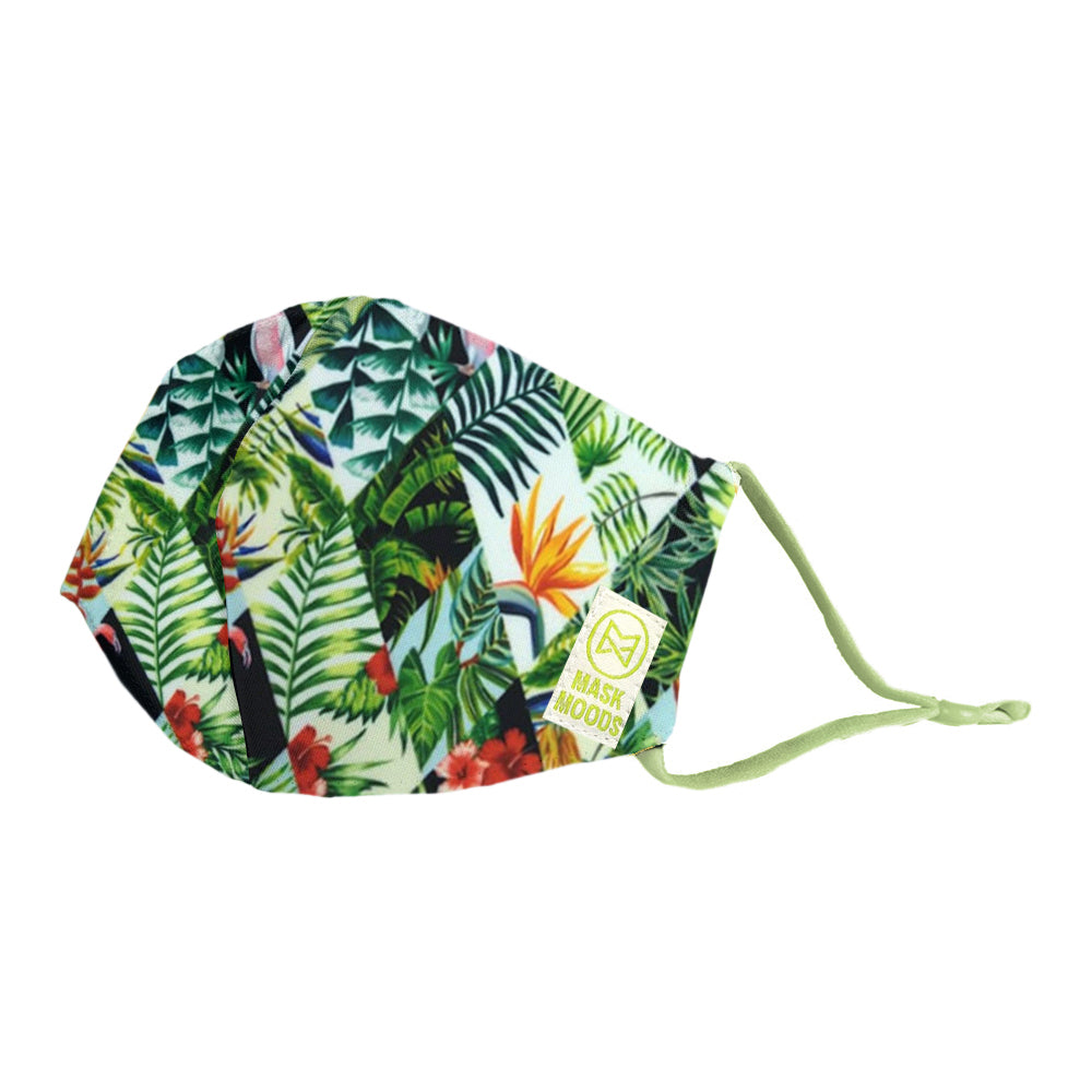 Tropical Leaves & Birds Mask